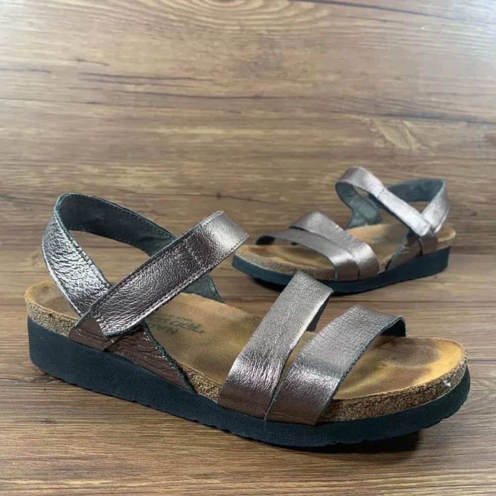 NAOT Kayla Rose Gold Leather Sandals Women’s Size 8 (39)